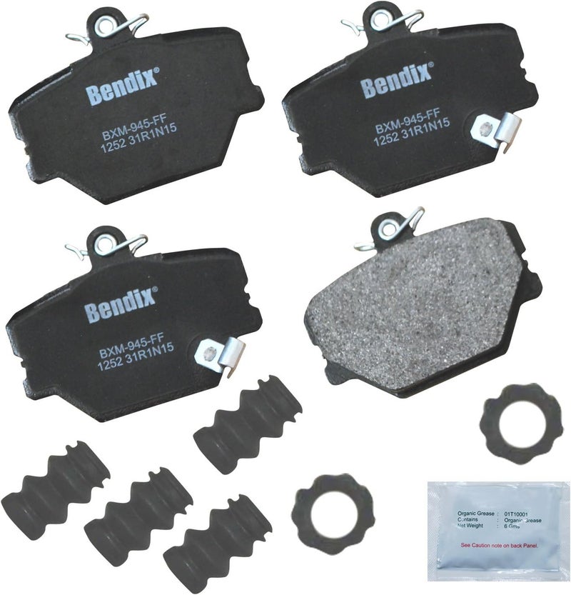 Bendix وسادات فرامل أمامية شبه معدنية Priority1 CFM1252 لسيارة سمارت كابريو 2005-2004، سيتي-كوب 2004-2003، كروس بلايد 2004، فورتو 2016-2005، رودستر 2005-2004 - Image 1